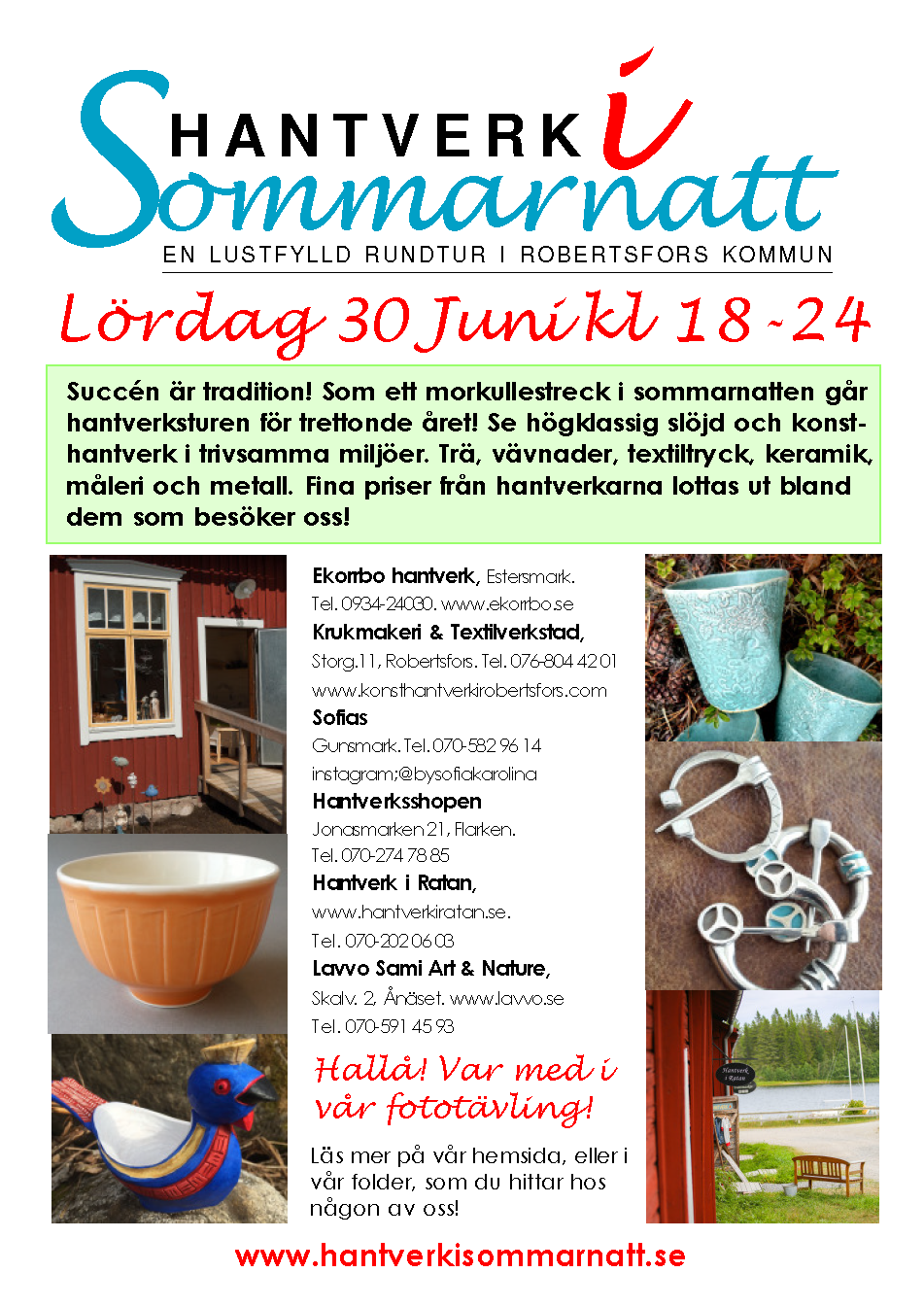 Affisch Hantverk i Sommarnatt 2018